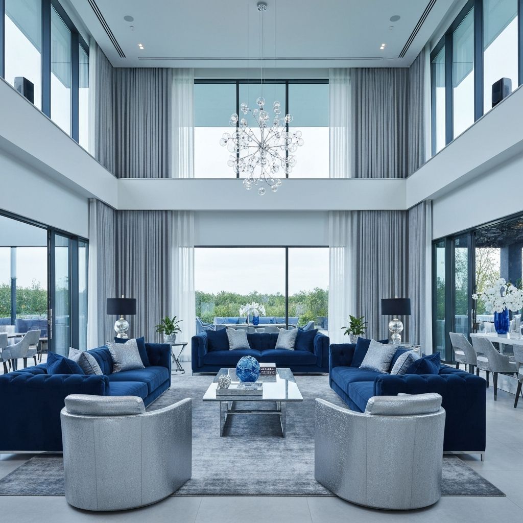 Luksusowe nowoczesne wnętrze zaprojektowane przez Silver Sky Design